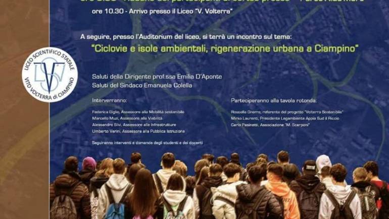 Venerdì 12 maggio 2023: Manifestazione “Walk to School” del Liceo Scientifico “Vito Volterra”